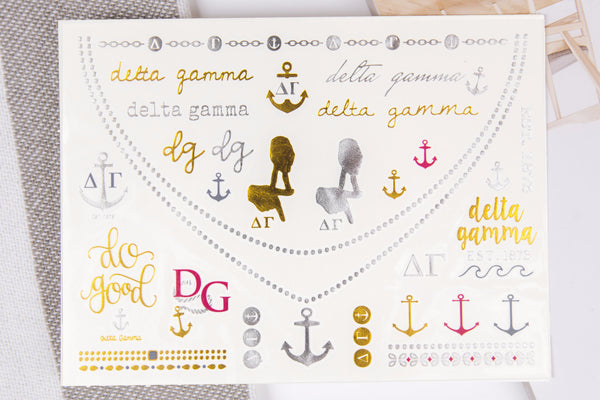 Glam U, Delta Gamma, Total Sorority Move, DG, Sorority Flash Tattoos, Flash Tattoos