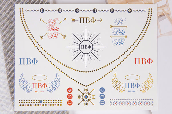 Sorority Flash Tattoos, Glam U, Pi Beta Phi, Flash Tattoos, Pi Phi