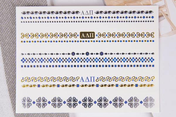 Sorority Flash Tattoos, Glam U, Alpha Delta Pi